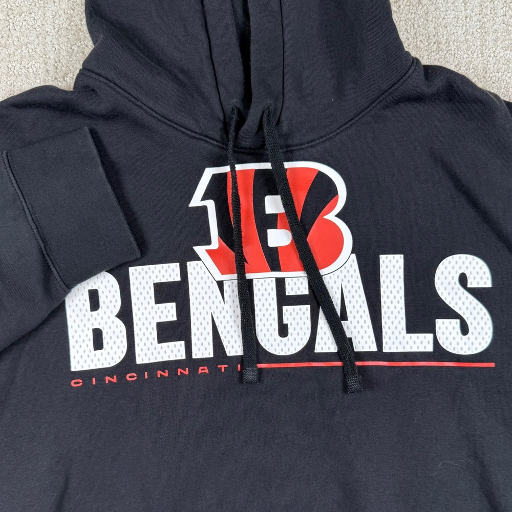 Nike Mens Large Cincinnati Bengals NFL Black Fleece Pullover Hoodie Sweatshirt